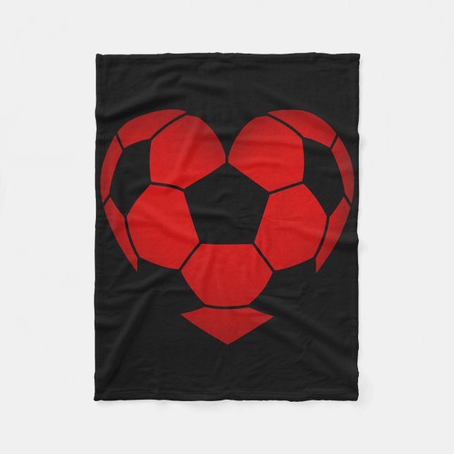 Soccer Heart Valentine's Day For Boys Girls Kids  Fleece Blanket (Front)