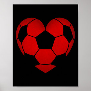 Soccer Heart Valentine's Day For Boys Girls Kids  Poster