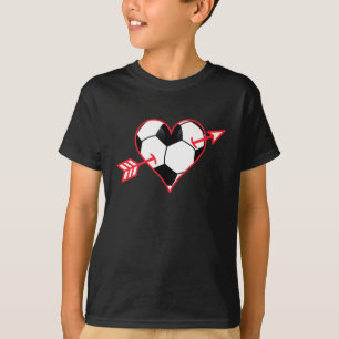 Soccer Heart Valentine's Day For Boys Girls Kids T-Shirt