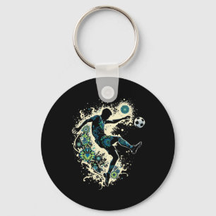 Soccer Heartbeat Byll- Funny Soccer Lover Player L Key Ring