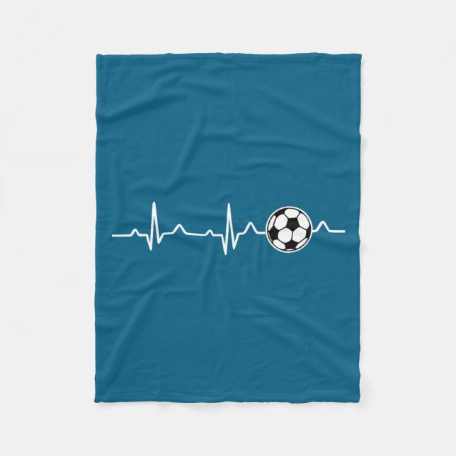 Soccer Heartbeat Football Tee Men,women Lover Foot Fleece Blanket (Front)