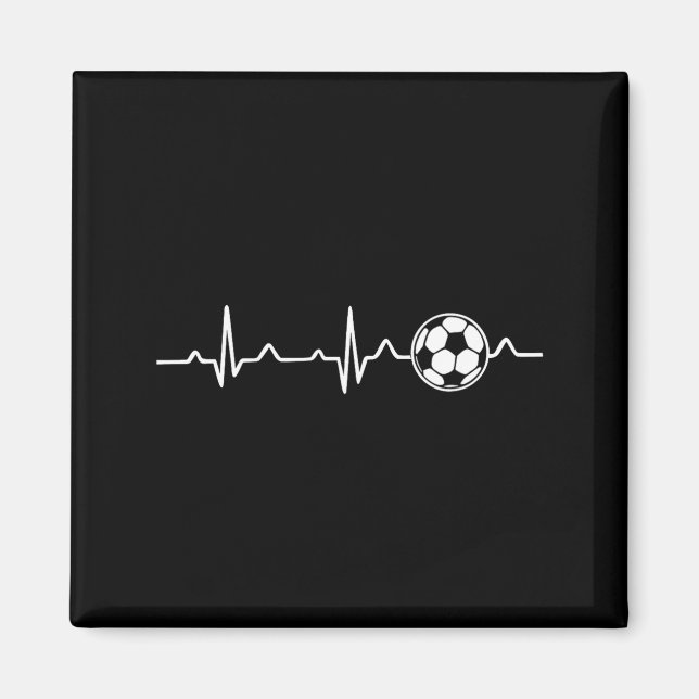 Soccer Heartbeat Football Tee Men,women Lover Foot Magnet (Front)