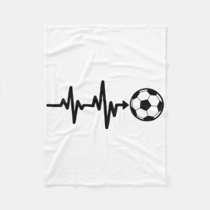 Soccer Heartbeat Footbyll Pulse Design Fleece Blanket