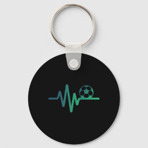 Soccer Heartbeat Line Footbyll Love Gift Key Ring