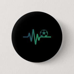 Soccer Heartbeat Line Footll Love Gift 6 Cm Round Badge