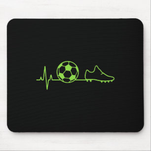 Soccer Heartbeat Pulse Byll And Cleat Graphic Funn Mouse Pad