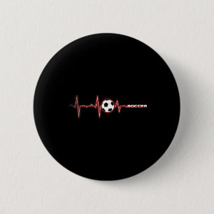 Soccer Heartbeat Shirt - Soccer Byll Heartbeat 6 Cm Round Badge