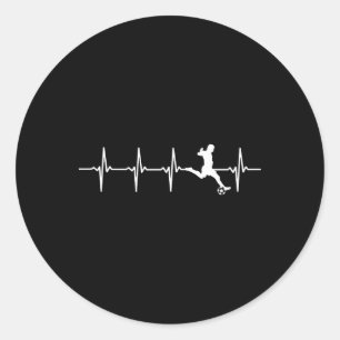 Soccer Heartbeat - Soccer Player Classic Round Sticker