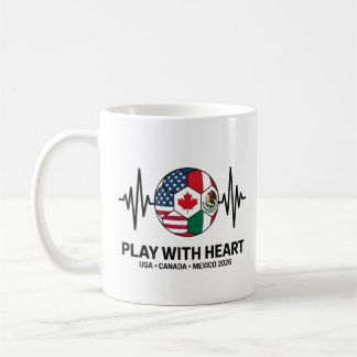 Soccer Heartbeat USA Canada Mexico 2026 Coffee Mug