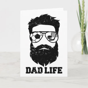 Soccer Hockey Dad Messy Hair Beard Soccer Hockey D Card
