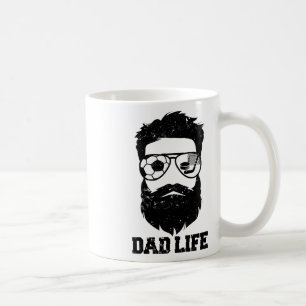 Soccer Hockey Dad Messy Hair Beard Soccer Hockey D Coffee Mug