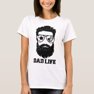 Soccer Hockey Dad Messy Hair Beard Soccer Hockey D T-Shirt