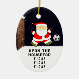 Soccer Holiday Gift Ceramic Ornament
