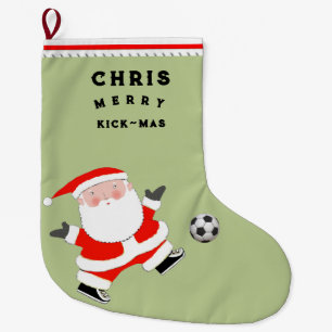 Soccer Holiday Gift Large Christmas Stocking