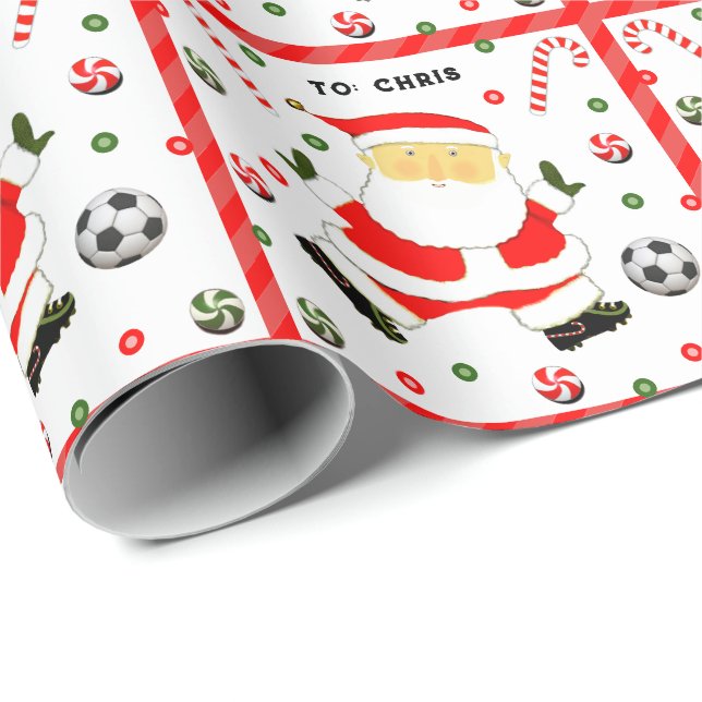 Soccer Holiday Gift wrapping paper (Roll Corner)