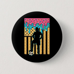 Soccer Ice Cream Drip Boys Youth Players Fan Ameri 6 Cm Round Badge