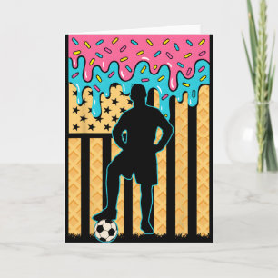 Soccer Ice Cream Drip Boys Youth Players Fan Ameri Card