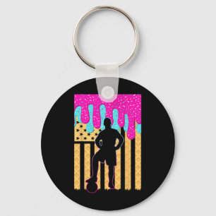 Soccer Ice Cream Drip Boys Youth Players Fan Ameri Key Ring