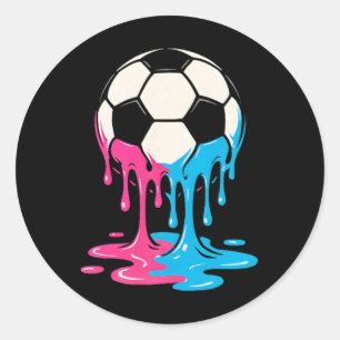 Soccer Ice Cream Drip Boys Youth Players Fan Socce Classic Round Sticker