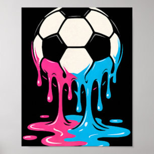 Soccer Ice Cream Drip Boys Youth Players Fan Socce Poster