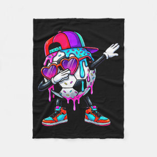 Soccer Ice Cream Drip Dabbing Sprinkles Srts Boys  Fleece Blanket
