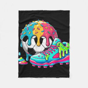 Soccer Ice Cream Drip For Boys Girls Kids Soccer D Fleece Blanket