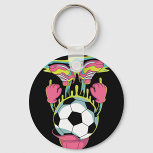 Soccer Ice Cream Drip Men Women Game Soccer Drip _ Key Ring