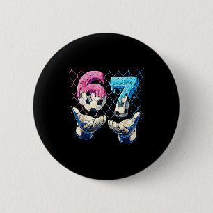 Soccer Ice Cream Drip Six Seven Hands Funny Gen Al 6 Cm Round Badge