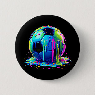 Soccer Ice Cream Dripping For Boys Girls Kids  6 Cm Round Badge