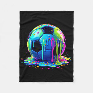 Soccer Ice Cream Dripping For Boys Girls Kids Fleece Blanket