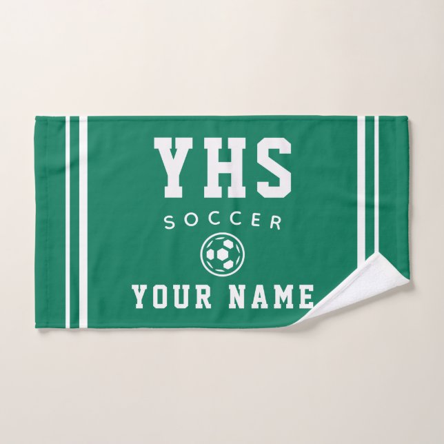 Soccer Icon, Custom Name & School, Team Gift Hand Towel (Hand Towel)