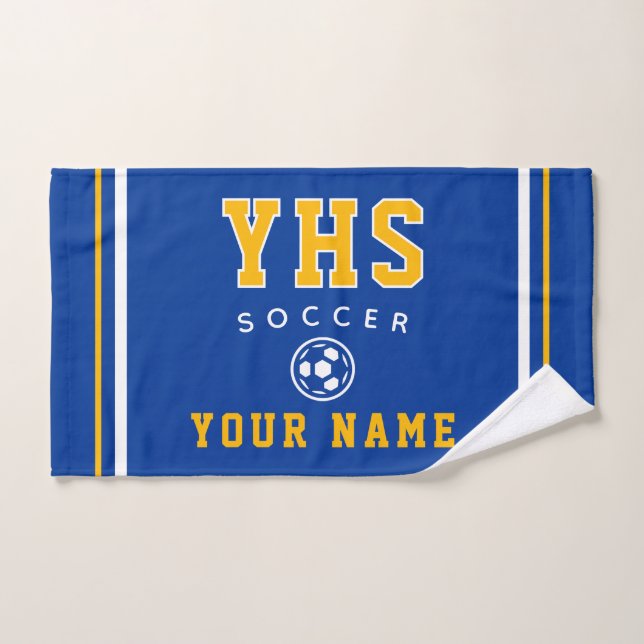 Soccer Icon, Custom Name & School, Team Gift Hand Towel (Hand Towel)
