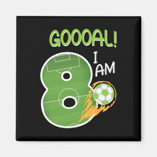 Soccer I'm 8 Years Old Boy Birthday Magnet