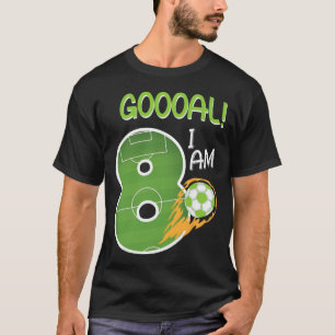 Soccer I'm 8 Years Old Boy Birthday T-Shirt