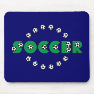 Soccer in Green Mouse Pad