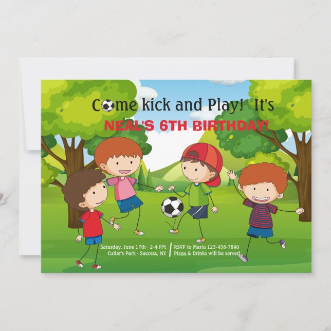 Soccer In the Park Invitation (Front)