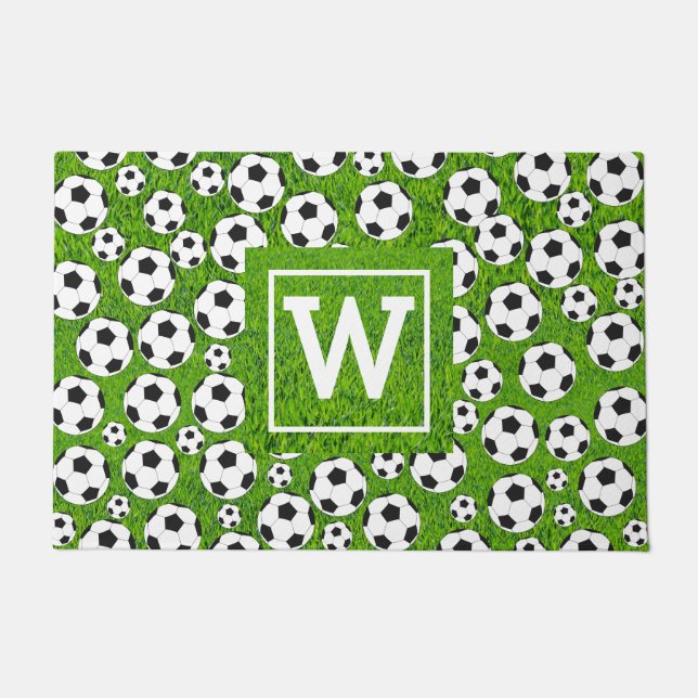 Soccer & Initial Doormat (Front)