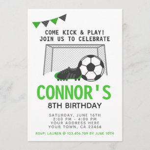 Soccer Invitation, Sport Birthday Party Invitation