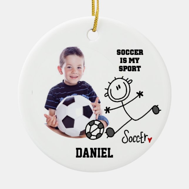 Soccer is my Sport Photo Ornament (Front)