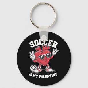Soccer Is My Valentine Heart Sungles Valetines Day Key Ring