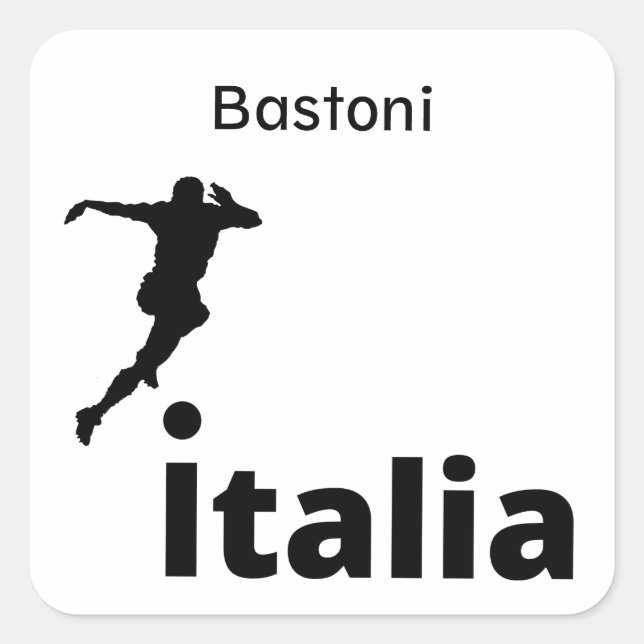 Soccer Italy, customisable  Square Sticker (Front)