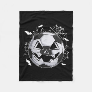 Soccer Jack O Lantern Pumpkin Face Halloween Costu Fleece Blanket