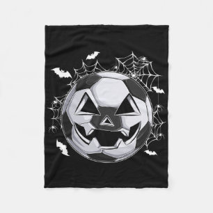 Soccer Jack O Lantern Pumpkin Face Halloween Costu Fleece Blanket