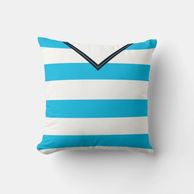 Soccer Jersey Blue Stripes Pillow Template (Front)