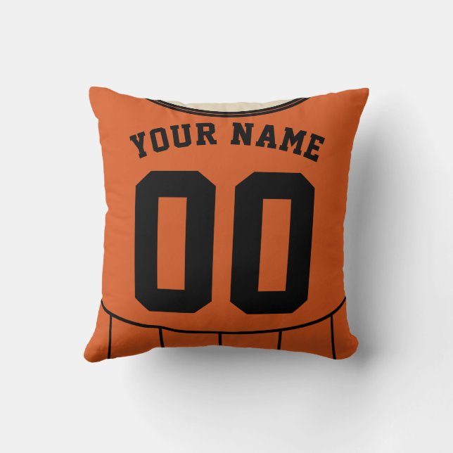 Soccer Jersey Football Shirt Orange Template Cushion (Back)