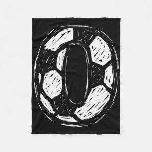 Soccer Jersey Number 0 Sketched Soccer Ll Style Sp Fleece Blanket