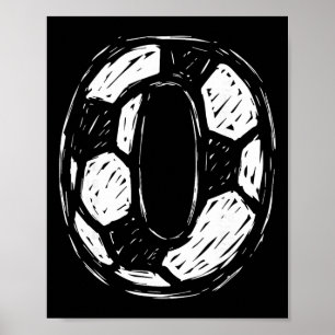 Soccer Jersey Number 0 Sketched Soccer Ll Style Sp Poster