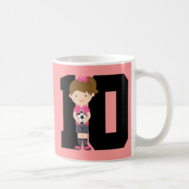 Soccer Jersey Number 10 (Girls) Gift Coffee Mug (Right)