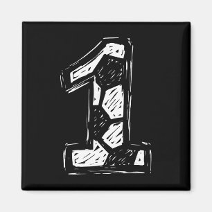Soccer Jersey Number 1 Sketched Soccer Byll Style Magnet