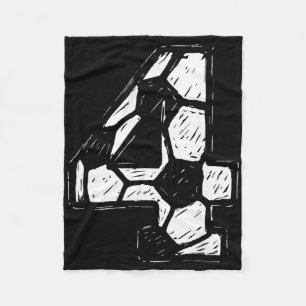 Soccer Jersey Number 4 Sketched Soccer Ll Style Sp Fleece Blanket